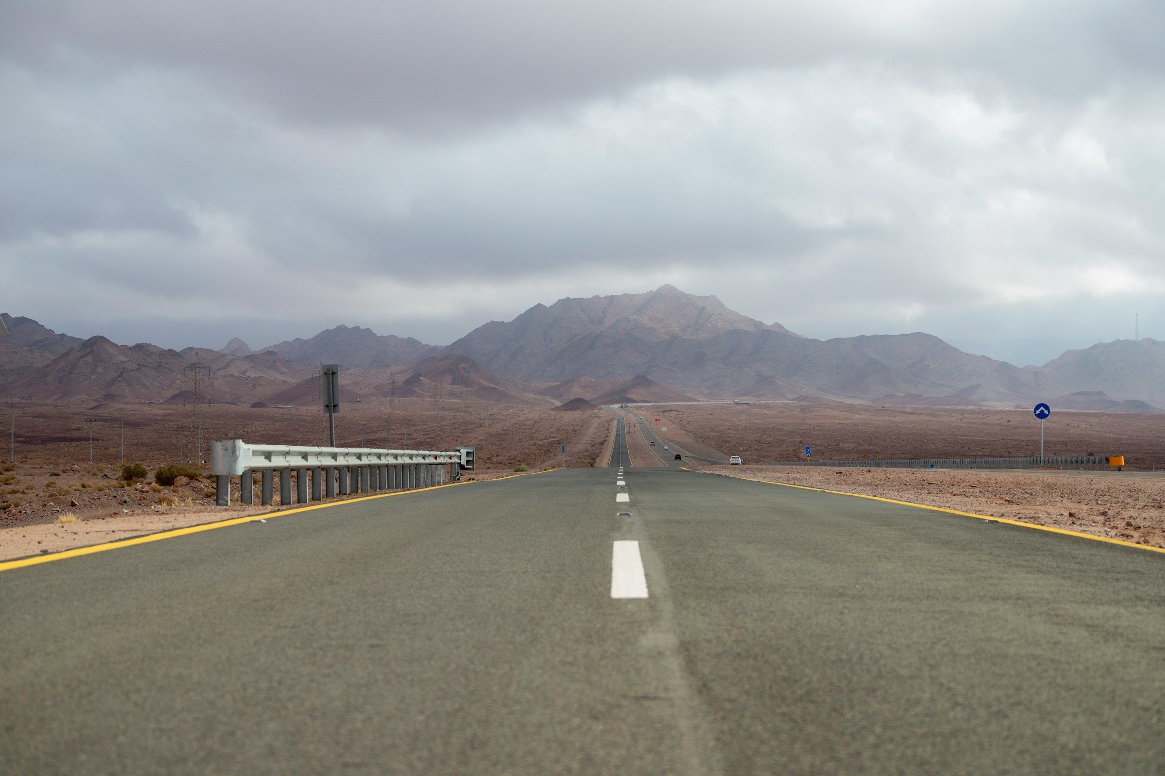 An intercity highway running through the mountains of Saudi Arabia